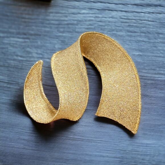 Golden Ribbon Brooch for Women, Gold Jewelry Pin,  by Park Lane - Picture 1 of 10